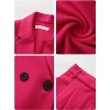 EXLURA Women's Business Blazer and High Elastic Waist Pant Suit Set Loose Fit Casual Fall Winter 2 Piece Suits for Work - 4 of 4