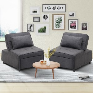 Ainfox 2 PCS 3 in 1 Folding Armless Sofa Bed - 1 of 3