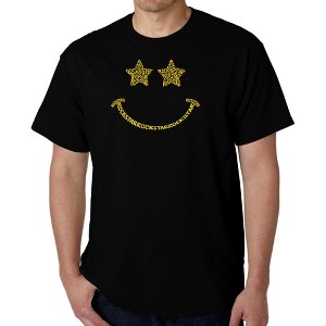 LA Pop Art Men's Word Art T-shirt - Rockstar Smiley - 1 of 4