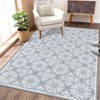 COZONY Modern Floral Printed Low Pile Non Slip Area Rug for Living Room Bedroom Home Office - 4 of 4