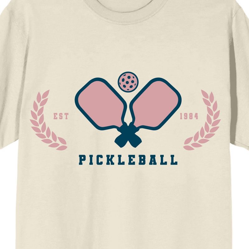 Pickleball League Paddles Est 1984 Crew Neck Short Sleeve Natural Men's T-shirt, 2 of 4