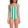 Lands' End Women's Chlorine Resistant Scoop Neck High Leg Tugless Tank Thin Strap One Piece Swimsuit Adjustable - 2 of 3