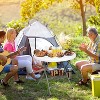 32" Versatile Folding Table Round Granite Plastic Table - 4 of 4