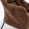 Sapphtopaz Velvet Accent Chair and Ottoman Set Tufted Upholstered Recliner Chair with Metal Legs Leisure Reading Chair for Living Room, Bedroom - 2 of 4