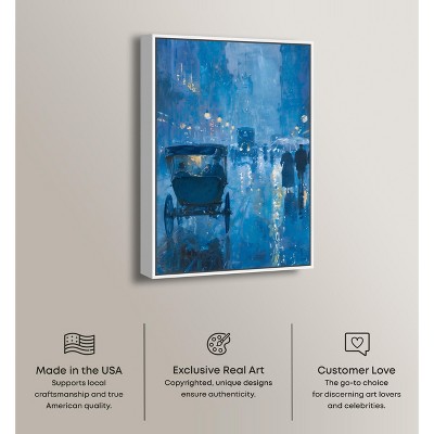 Blue and White Vincent Van Gogh Inspired Canvas Print, 31" x 21"