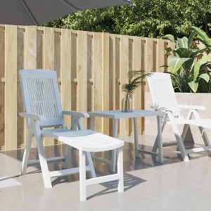 vidaXL Sun Lounger White Plastic - 1 of 4