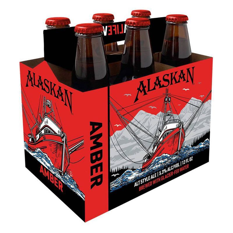 Alaskan Amber Alt Style Ale Beer - 6pk/12 fl oz Bottles, 1 of 6