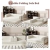 Convertible Corduroy Sleeper Sofa Bed,Folding Mattress Couch with Fixed-Shape Frame, 3 Seater Fold Out King Size Futon - 3 of 4