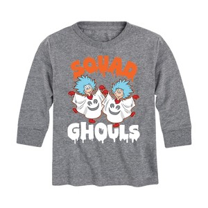 Boys' - Dr. Seuss - Squad Ghouls Thing 1 and Thing 2 Long Sleeve Graphic T-Shirt - 1 of 4