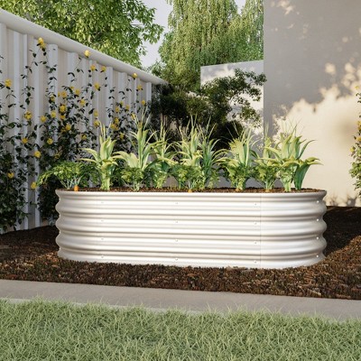 Chic Crate 4x2x1ft Galvanized Raised Garden Bed for Vegetables & Herbs, Rust-Resistant Outdoor Planter Box
