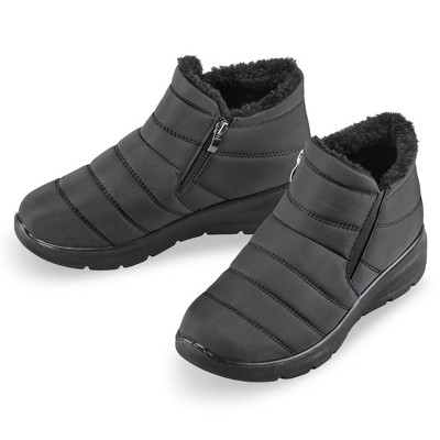Collections Etc Warm Plush Lining Easy On/Off Skid-Resistant Boots