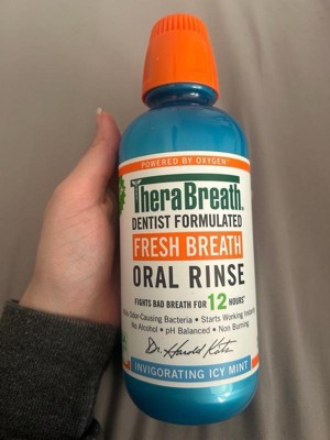 Therabreath Fresh Breath Oral Rinse Icy Mint - 33.8 Fl Oz : Target