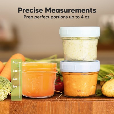 Nord Multicolor 4oz Glass Baby Food Storage Jars Set