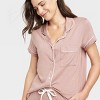 Women's Beautifully Soft Short Sleeve Notch Collar Top and Shorts Pajama Set - Stars Above™ - image 4 of 4