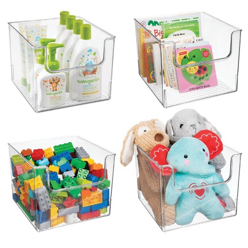 Building Blocks Storage Bin With Compartments, Toy Organizer Box