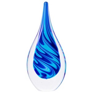Luxury Lane Hand Blown Swirl Wave Tear Drop Sommerso Art Glass Sculpture - 1 of 4