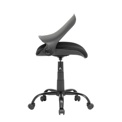 Black Ergonomic Swivel Task Chair with Foldable Back