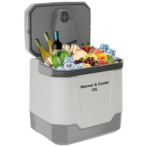 Electric Cooler and Warmer w/ Handle, 35QT (33 L) Portable Thermoelectric Fridge, 110V AC & 12V Adapter 32-131¨H Car Fridge Cooler for Camping - 1 of 4