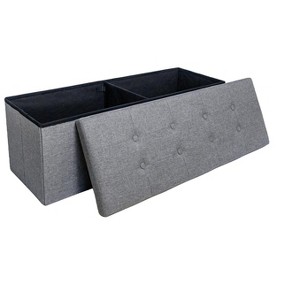 Itopfox Folding Storage Ottoman Bench with Removable Divider, Footrest for Living Room, Bedroom, Entryway, Dark Grey - 1 of 4