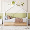 CAVINAS Twin/Full Size House Platform Bed Frame with Fence,Metal Floor Bed for Kids Room,Bedroom - 2 of 4