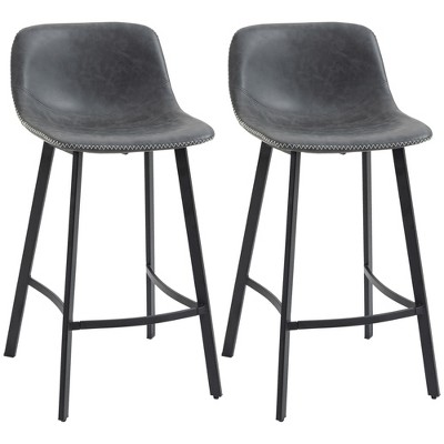 Homcom 27 25 Counter Height Bar Stools Set Of 2 Industrial Kitchen   GUEST A75bfa7e De15 4c92 96f8 88c9d522562b