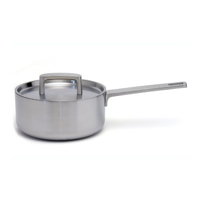 BergHOFF Ron 7" 18/10 Stainless Steel 5-Ply Covered Sauce Pan, 2.1 Qt