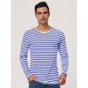 Lars Amadeus Men's Casual Striped Crew Neck Long Sleeve Pullover T-Shirt - 2 of 4
