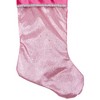 Northlight 21" Pink and Silver Glittered Princess Christmas Stocking with Cuff - 4 of 4