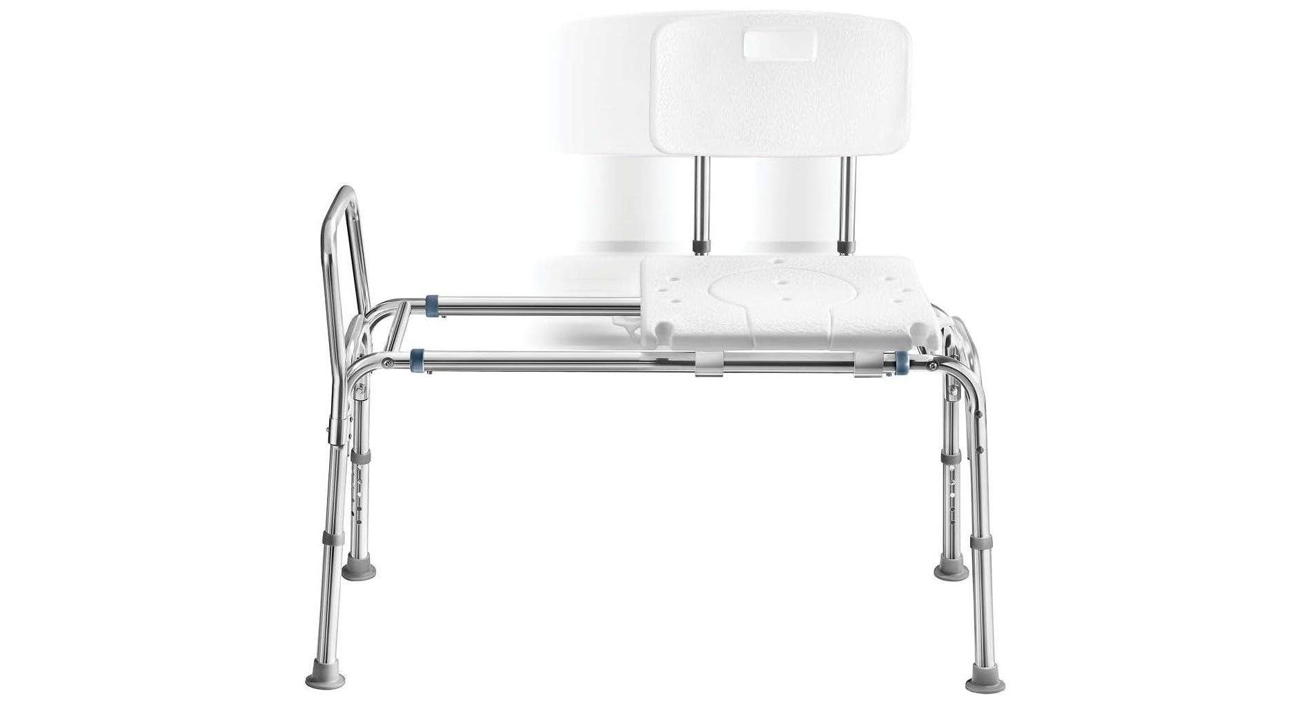 Sliding Shower Transfer Bench for Bathtub, Adjustable Height Shower Chair for Elderly and Disabled, Holds Up to 400 lbs, Non-Slip Medicalkingusa