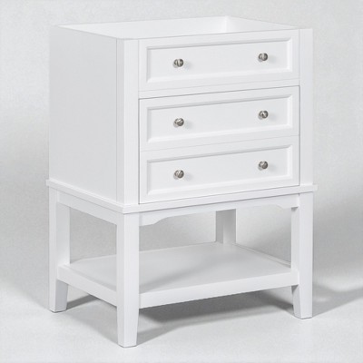 24" Bathroom Vanity Cabinet Base Only, Freestanding White Storage Cabinet with Drawer and Open Shelf,Sink Not Included