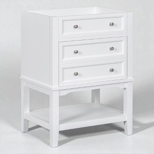 24" Bathroom Vanity Cabinet Base Only, Freestanding White Storage Cabinet with Drawer and Open Shelf,Sink Not Included - 1 of 4