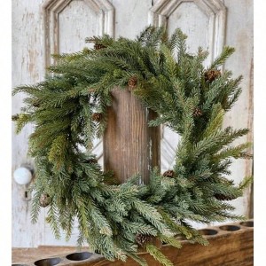 20 inch artificial Norfolk pine wreaths for front door outdoor home yard farmhouse wall porch decor real cedar winterxmas large - 1 of 2