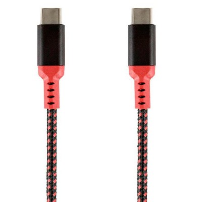Monoprice Stealth Charge and Sync USB 2.0 Type-C to Type-C Cable - 6 Feet - Red | Up to 5A/100W, For USB-C Enabled Devices Laptops MacBook Pro