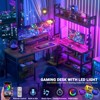 Aheaplus L Shaped Desk with Hutch, Gaming Desk with Led Lights - 3 of 4