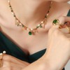 Clotth European and American Royal Style Non-Fading Elegant Personality Freshwater Pearl Zircon Turquoise Pendant Necklace for Women - 2 of 4