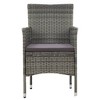 vidaXL Rattan Chair Set of 2 Grey Poly Rattan, Steel Frame Medium - 3 of 4