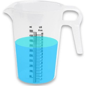 ACCUPOUR 16oz Measuring Pitcher - 2 Cup Plastic Measuring Cup with oz and mL Markings for Oil, Chemicals, Pool, Lawn Care : ACCUPOUR - 1 of 4
