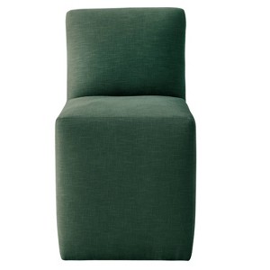 Rosette Dining Chair Linen Conifer Green - Cloth & Co