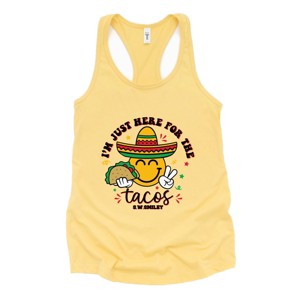 S.W.Smiley Here For The Tacos Smiley - Womens Racerback Tank - 1 of 3