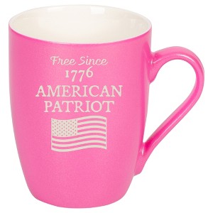100 North United States of America 10 Ounce Pink Metallic Finish, Comfortably Fits Your Hands, New Bone China Coffee Tea Cup Mug, Free Since 1776 - 1 of 1