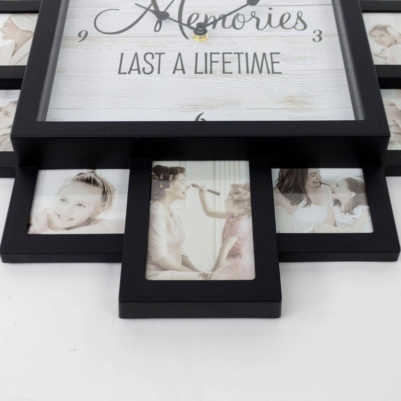 Lifetime Memories&#39; Picture Frame Collage Wall Clock Black - American Art Decor, 4 of 7