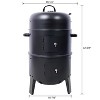 NicBex 16/17" 3-In-1 Steel Charcoal Smoker,2-Tier Vertical BBQ Grill Smoker with Bulit-in Thermometer,Air Vent&2 Access Doors,Idea for Paties,Backyard - 2 of 4