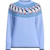 Lands' End Women's Drifter Jacquard Raglan Crew Neck Sweater - 3 of 4