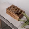 Mela Artisans Trellis Handcrafted Box in Medium Burnt Finish - Large - 3 of 4