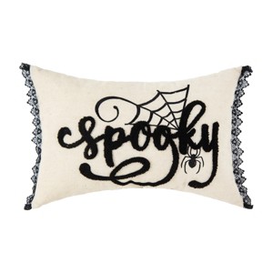 C&F Home 14" x 22" Spooky Black And White Halloween Embroidered Throw Pillow - 1 of 4