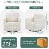 Swivel Accent Chairs with Lumbar Pillow, Chenille Fabric Upholstery, 360° Rotation for Living Room & Office - Beige - 2 of 4