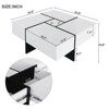 ALEXOUN Extendable Coffee Table with 4 Hidden Storage & High-Gloss Surface, Modern Square Sliding Tabletop for Living Room, Work, and Family - 4 of 4