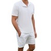 Men's 2-Piece Clothing Set Casual 1/4 Zip Short Sleeve Top And Drawstring Shorts Athletic Outfit - 4 of 4