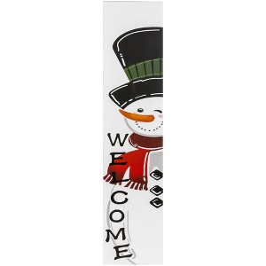 Northlight 35" Snowman "Welcome" Christmas Wooden Porch Board Sign Decoration - 1 of 4
