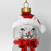 Christmas Glass Cat Santa Hat Ornament - Wondershop™ - 3 of 3